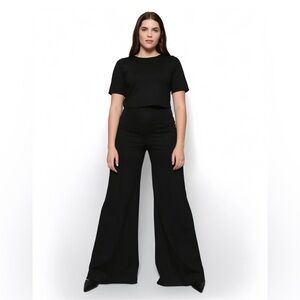 NWOT Ripley Rader BLACK PONTE KNIT WIDE LEG PANT